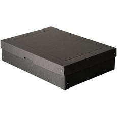 Original Falken PureBox Black. Made in Germany. 100 mm hoch DIN A3. Aufbewahrungsbox mit Deckel aus stabilem Recycling-Karton Blauer Engel Vegan Geschenkbox Transportbox Schachtel Allzweckbox
