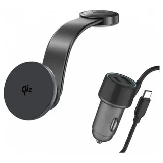 4smarts Qi2 Kfz Ladeset, Auto Adapter, Grau