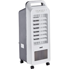 ewt 904720 Ventilator/Luftkühler Multicool, mit Kühlfunktion, Luftfilter & Aromaverteiler, elektrisches Multifunktionsgerät, 360° schwenkbare Räder, inkl. Fernbedienung, 45 W Weiß