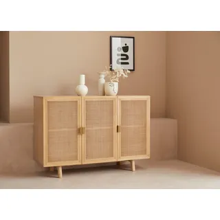 LeGer Home by Lena Gercke Kommode "Lina, TOPSELLER, OTTOs Choice", beige (naturfarben), B:120cm H:82cm T:42cm, FSC-zertifizierter Holzwerkstoff, LEGER HOME BY LENA GERCKE, Sideboards, Kommode, Mit Rattan Einsatz, 4 Innenfächer, teilmassiv