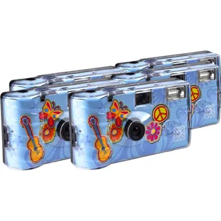 TopShot Flower Power Einwegkamera / Hochzeitskamera (27 Fotos, Blitz, 5-er Pack)