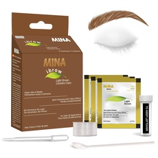 Mina ibrow Hair Color |Long Lasting Natural Spot coloring and Hair Tinting Powder, Water and Smudge Proof | No Ammonia, No Lead with Up to 30 Applications |Vegan and Cruelty free (Light Brown)