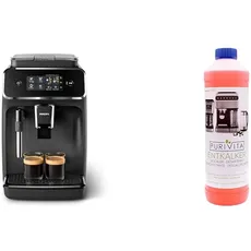 Philips Series 2200 Vollautomatische Espressomaschine mit klassischem Milchaufschäumer & Purivita - Universal Entkalker 750 ml für Kaffeevollautomaten - Für alle bekannten Marken geeignet, 1 Flasche