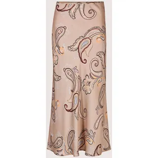 Midirock MADELEINE "Paisley-Rock Eleganter Look im Paisley-Design", Damen, Gr. 42, beige (mandel, multicolor), Obermaterial: 100% Viskose CV., Modern, Röcke Midirock