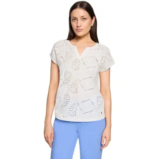 Betty & Co Casual-Shirt mit V-Ausschnitt Weiß S