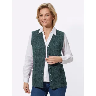 Strickweste CLASSIC BASICS, Damen, Gr. 52, blau (ozean, meliert), 100% Polyacryl, meliert, Westen Strickweste