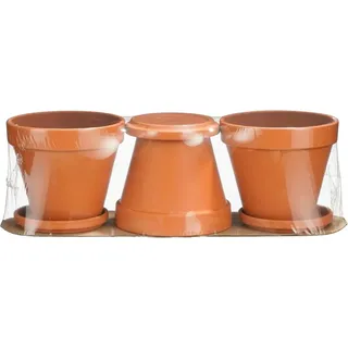 Mica Decorations Topf 3er-Set mit Schüssel Stan 13,5 cm x Ø 12,5 cm Terracotta