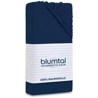 Blumtal Spannbettlaken Baumwolle-Jersey 90 x 200 cm Blau