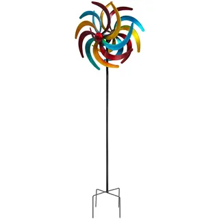 Metall Windrad bunt - Ø 38 cm - Deko Windspiel Windmühle Gartenstecker | Deko Windspiel, Windmühle, Gartenstecker