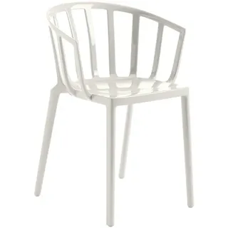 Kartell Stapelstuhl Venice weiß, Designer Philippe Starck, 51x75x51 cm