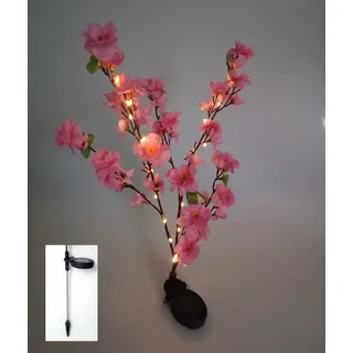 Solar LED Blütenstrauch rosa 90cm Gartenstecker Lichterstrauch Zweige Gartendeko