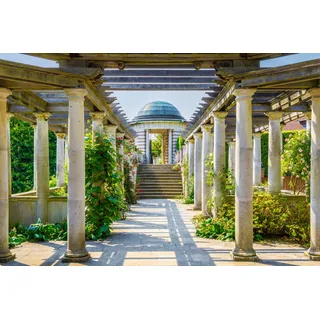 Papermoon "ARCHITEKTUR-PERGOLA HÜGEL GARTEN LONDON SÄULEN BLUMEN", bunt,