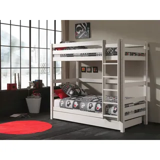 Vipack Etagen-Hochbett Pino 180 cm Höhe inkl. Bettschublade - Weiß