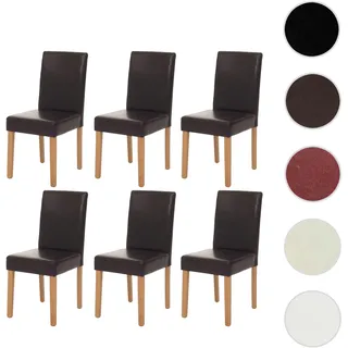Mendler Esszimmerstuhl Littau Kunstleder braun 6er Set