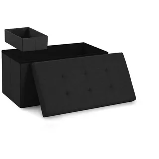 Blumtal Truhenbank 76/38/38 cm + extra Box, Schwarz , Kunststoff , 38x38x76 cm , Esszimmer, Bänke, Sitzbänke