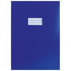 HERMA 19751 Heftumschläge A4 Karton Blau, 10 Stück, Hefthüllen mit Beschriftungsfeld aus stabilem & extra starkem Papier, Heftschoner Set für Schulhefte, farbig