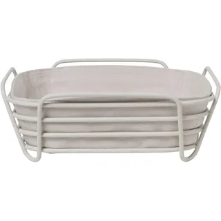 BLOMUS -DELARA- Brotkorb Size L, quadratisch, herausnehmbare Stofftasche, stilvolles Design, 26 x 26 cm, Farbe Moonbeam (64075)