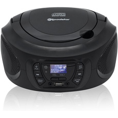 Bild CDR-375D+/BK Tragbares Radio CD Player, Spieler CD-MP3, CD-R, CD-RW, Radio DAB/DAB+ / FM, USB, AUX-IN, Stereo, Fernbedienung, Kopfhörerausgang, Schwarz