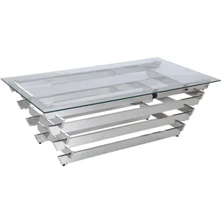 SalesFever Couchtisch Klar Silber 130 x 45 x 70 cm