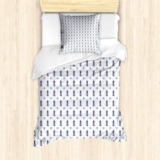 ABAKUHAUS Navy blau Mantele, Aqua Aufwändiger Muster, Milbensicher Allergiker geeignet mit Kissenbezügen, 135 cm x 200 cm - 80 x 80 cm, Blassblau Dunkelblau - Blau