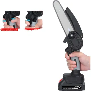 Elektrische Baumschneider, Kompaktes Design, Einhandbetrieb, zwei Batterien, schwarz