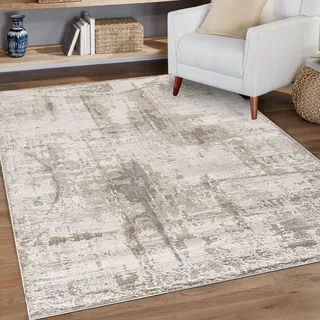 Mazovia Teppich Beige Modern Abstrakt - Wohnzimmer, Schlafzimmer, Esszimmer, Büro, Kurzflor Rechteckig - ® Zertifikat, Braun - 140 x 200 cm - Braun