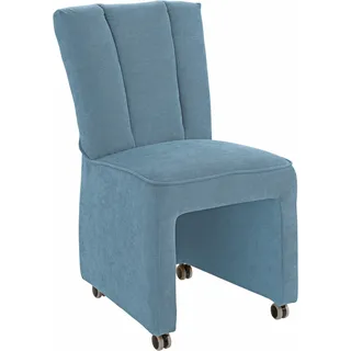 exxpo - sofa fashion Hochlehnsessel Costa blau 52 x 95 x 71 cm mit Rollen