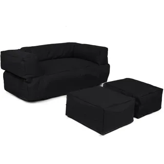 WELL HOME MOBILIARIO & DECORACIÓN Sessel 2 PL + Sitzsack für Kinder, Schwarz