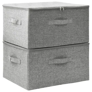 vidaXL Aufbewahrungsboxen 2 Stk. Stoff 43x34x23 cm Grau