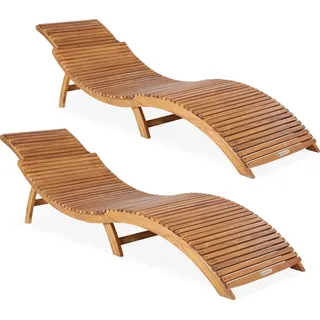 CASARIA Sonnenliege 190 x 60 x 51 cm braun 2 St.