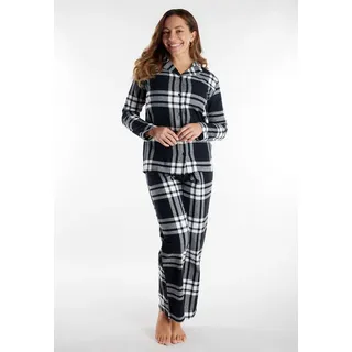 Tom Tailor Schlafanzug »Xanthi« mit langen Ärmeln, kariert, Knöpfe, grau