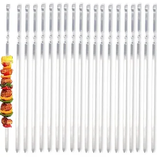 ZMC Schaschlikspieße 55cm Edelstahl – Grillspieße 1cm breit rostfrei stabil