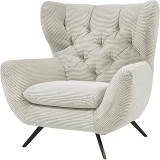 Candy 3C Candy »Beatrice Ohrensessel mit Knopfheftung im Rücken« bequemer Retro Solitärsessel auch in Cord und Fellimitat