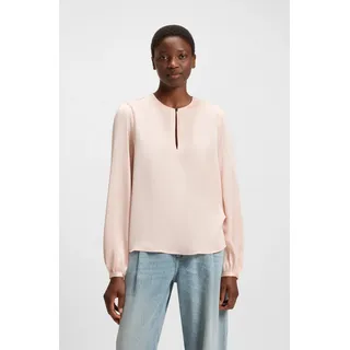 BOSS ORANGE Klassische Bluse »Bonnie Premium Damenmode« mit geschlitztem Rundhals, pink