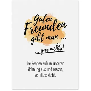 TypeStoff Kunstdruck, Poster mit Spruch – GUTE FREUNDE – Wand-Bild, Plakat mit Zitat als Geschenk und Dekoration - KD-00102-M