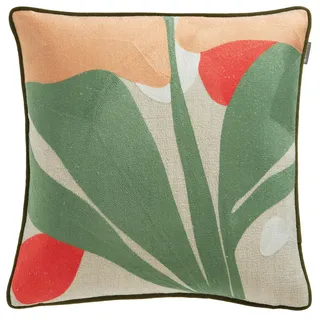 Musterring Kissenhülle , Creme, Grün, Naturfarben, Orange, Beige , Textil , Floral , 45x45 cm , hochwertige Qualität , Heimtextilien, Bezüge, Kissenbezüge