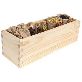 Creative Deco Aufbewahrungsbox Holzkiste ohne Deckel 30 x 10 x 9 cm Holzbox