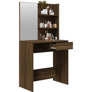 vidaXL Schminktisch mit Spiegel Braun Eiche 74,5x40x141 cm