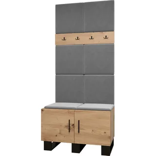 Garderobe ARTIN Set 4 mit gepolsterten Paneelen Industrial Design