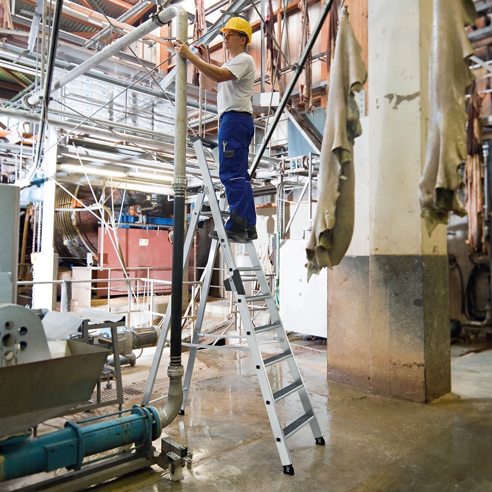 Bild von Steigtechnik 42112 Aluminium Stufen-Stehleiter Arbeitshöhe (max.): 5m