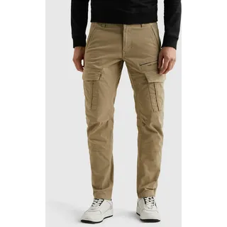 Cargohose PME LEGEND "Nordrop Stretch Twill", Herren, Gr. 33, Länge 36, beige (plaza taupe), Twill, Obermaterial: 97% Baumwolle, 3% Elasthan, unifarben, regular fit knöchellang, Hosen Cargohose, mit Logo Stickerei