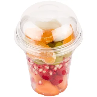 Pro DP 1000 Klarsicht Obstbecher Softeisbecher Müslibecher Salat Shaker Ø92mm 12oz 350ml inkl. Domdeckel geschlossen Premium glasklar PET recycelbar