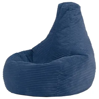 I.C.O.N. Icon Dalton Sitzsack Kinder, Denimblau, Flauschiger Cord Stoff, Sitzsack Cord mit Füllung, Bequemer Kinder Gaming Sessel, Kuschelsessel, Lese Sessel, Schlafzimmer, Kinderzimmer, Spielzimmer