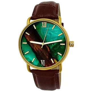 Holzwerk Germany® Designer Herren-Uhr Epoxidharz Natur Holz-Uhr Armband-Uhr Analog Klassisch Quarz-Uhr Braun Schwarz Gold Blau Grün mit Epoxid Harz Zifferblatt