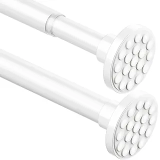 Gardinenstange 300 CM Lang Duschstange ohne Bohren Ausziehbare Teleskopstange Vorhang Duschvorhangstange für Badezimmer,Schlafzimmer Weiß(85-270CM Φ32mm)