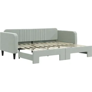 vidaXL Tagesbett Ausziehbar Hellgrau 90x200 cm Samt