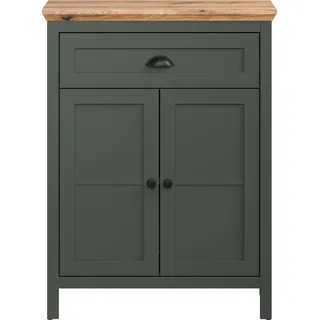 trendteam Stanton Kommode Tannengrün/Evoke Eiche, B/H/T ca. 77/102/39 cm - Grün