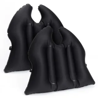 DAWNTREES 2 Stück Aufblasbares Sitzkissen,Rückenkissen nutzbar,Schwarz | Leicht & wasserdicht – – Ideal für Büro, Home-Office, Reisen, Auto, Boot, Strand, Camping & Stadion