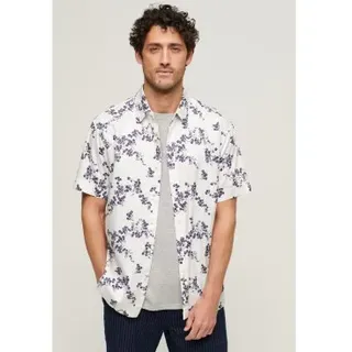 Superdry für Herren. M4010514A Hawaii-Hemd mit Vintage-Logo weißes Logo (XXL), Lässig, Baumwolle, Kurzarm