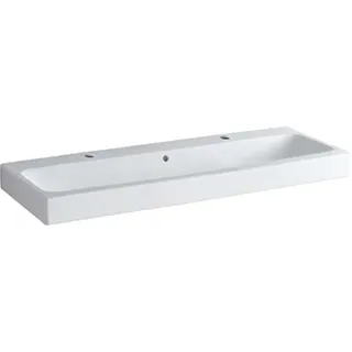 Geberit iCon Waschtisch 1200 × 485 mm, weiß, mit zwei Hahnlöchern, 124020000, Farbe: Weiß